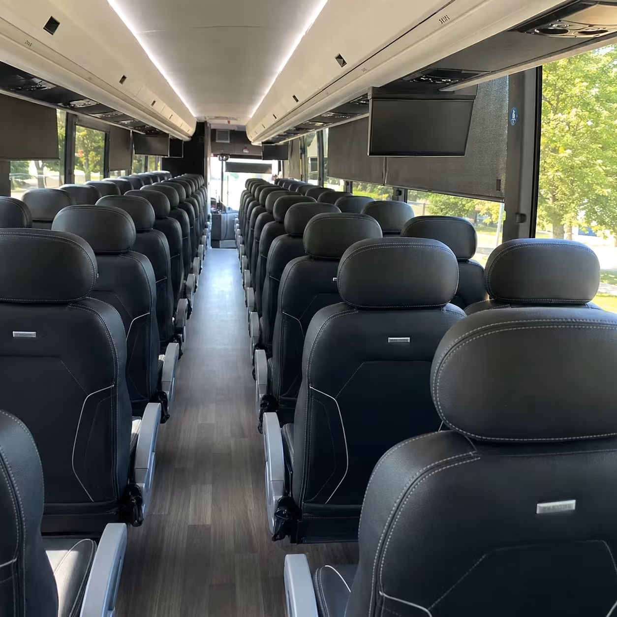 56 passenger charter bus inside